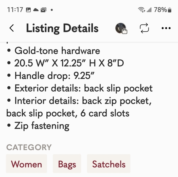 Avril Extra-Large Leather Top-Zip Tote Bag New with tags - Picture 14 of 14